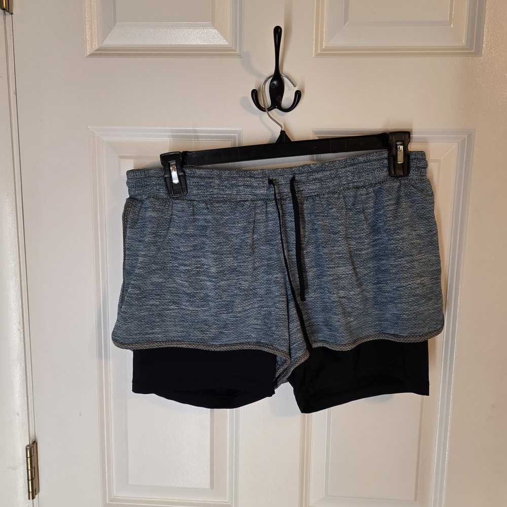 Champion Women's Blue and Black Athletic Shorts